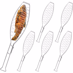 Con il set da 6 griglie girarrosto per pesce, grigliare aringhe, pesce persico, orate e simili diventa un piacere. È sufficie ...