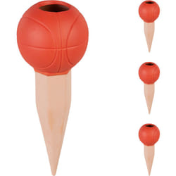 Sfere da Irrigazione a Goccia, Set da 4, Coni per Bottiglie da 1,5 Litri Palla da Basket, Terracotta Arancione - Relaxdays