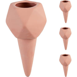 Sfere da Irrigazione a Goccia, Set da 4, Coni per Bottiglie da 1,5 Litri, Irrigatore per Piante, Terracotta - Relaxdays