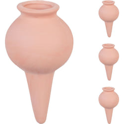 Sfere da Irrigazione a Goccia, Set da 4, Coni da 100 ml di Volume, Irrigatore per Piante 12x6 cm, Terracotta - Relaxdays