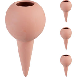 Sfere da Irrigazione a Goccia, Set da 4, Coni per Bottiglie da 1,5 Litri, Irrigatore per Piante, Terracotta - Relaxdays