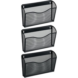 Relaxdays - Portariviste da Parete, Set da 3, A4, in Ferro, hlp: 22 x 35,5 x 8,5 cm, Organizer Portagiornali a Muro, nero