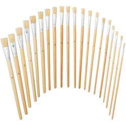 Relaxdays - Pennelli in Setola, in Set da 20, Acrilico, Olio e Acquerello, per Hobby e Scuola, per Pittura, Naturale
