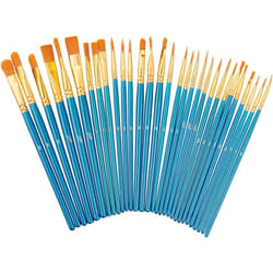 Relaxdays - Pennelli in Setola, Set da 30, Pittura Acrilico, Olio e Acquerello, Hobby e Scuola, per Pittori, Multicolore