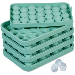 Relaxdays - Set Vaschette per Cubetti di Ghiaccio, 4 Stampi per 25 Sfere da ø 2,5 cm, Portaghiaccio in Silicone, Turchese