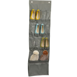 Relaxdays Portascarpe da Appendere, Scarpiera a Sospensione da Porta, 15 Scomparti, 158x47,5x5 cm, Grigio Trasparente
