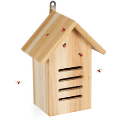 Relaxdays - Casetta per Coccinelle, Hotel per Insetti Giardino, in Legno di Abete, da Appendere, 25x18,5x12 cm, Naturale
