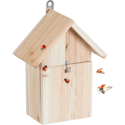 Relaxdays - Casetta per Coccinelle, Hotel per Insetti, in Legno di Abete non Trattato, da Appendere, 23x18x10 cm, Naturale