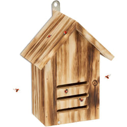 Relaxdays - Casetta per Coccinelle, Hotel per Insetti, in Legno di Abete non Trattato, da Appendere, 22x17x10 cm, Naturale