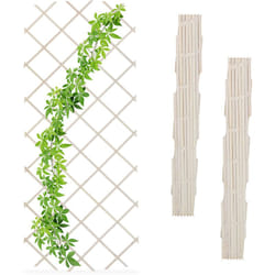 Relaxdays - Grigliato in Legno per Rampicanti Allungabile 180x90 cm, Set 3 Tralicci Piante da Giardino e Balcone, Bianco