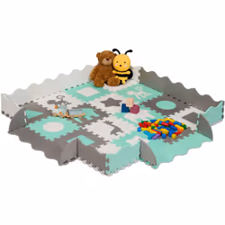 Il morbido tappeto puzzle con varie forme e simpatici motivi di animali assicura il divertimento dei più piccoli. Il tappetin ...