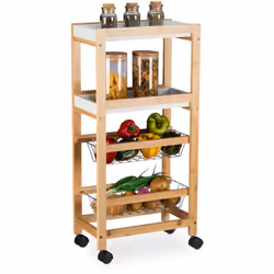 Il carrello a nicchia è il mobile perfetto per il bagno o la cucina, ideale per creare un pratico spazio di archiviazione anc ...