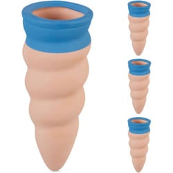 Annaffiatoio Automatico per Vasi, Set da 4 Coni in Ceramica, Irrigatori per Bottiglie da 1,5 l, Terracotta Blu - Relaxdays