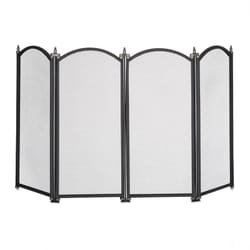 Griglia Parascintille, con 4 Pannelli, Protezione per Camino, Caminetto, HxL: 54x97,5 cm, in Metallo, Nero - Relaxdays