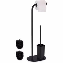 Con questa elegante piantana portarotolo da toilette, avrai sempre a portata di mano la carta igienica, ma anche lo scopino. ...