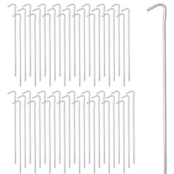 Picchetti per Tenda da Campeggio, Set da 100, Ancoraggio su Terreni Morbidi e Duri, l: 22 cm, Argentato - Relaxdays