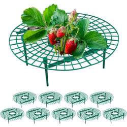 Relaxdays - Set da 10 Anelli di Supporto per Fragole, Sostegno in Plastica per Piante da Orto, Rete Anti Muffa, Verde