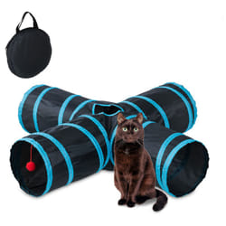 Relaxdays - Tunnel per Gatti, hlp: 25x92x92 cm, Tubo Pop-Up a 4 Vie, Cat Pet Toys, Gioco per Conigli, in Nylon, Colorato