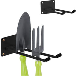 Relaxdays - Gancio Porta Attrezzi da Giardino, Set da 2, l: 24 cm, Appendi Accessori Giardinaggio e Officina, Nero