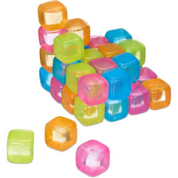 Relaxdays - Cubetti da Ghiaccio Riutilizzabili, Set da 36, Cubi Refrigeranti in Plastica, per Bevande Fresche, Colorati