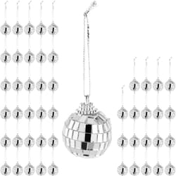 Relaxdays - Palla da Discoteca, Set da 50, Mini Sfera Specchiata, Stratosfera per Compleanni, Palline ø 3 cm, Argento