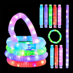 Relaxdays - Glow Stick, Set da 15 Bastoni a led Luminosi, 3 Effetti di Luce, Bastoncini Allungabili fino a 63 cm, Colorati