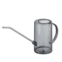 Relaxdays - Annaffiatoio per Piante d'Appartamento, 1 l, Plastica e Acciaio Inox, Innaffiatoio, Collo Lungo, Grigio