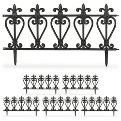 Relaxdays Recinzione per Aiuole, Set da 6 Pannelli per Cortile e Giardino, Bordure in Acciaio, HxL: 32,5 x 61 cm, Nero