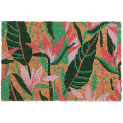 Relaxdays - Zerbino in Fibra di Cocco, 40x60 cm, Design Floreale, Tappetino Interni e Esterni, Antiscivolo, Colorato