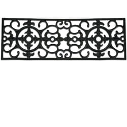 Relaxdays - Zerbino di Gomma, 75 x 25 cm, Tappetino da Ingresso per la Casa, Resistente alle Intemperie, Antiscivolo, Nero