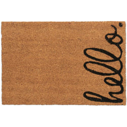 Relaxdays - Zerbino in Fibra di Cocco, 40x60 cm, Design con Scritta, Tappetino Interni e Esterni Antiscivolo, Marrone Nero