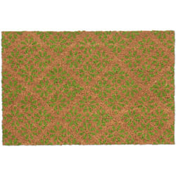Relaxdays - Zerbino in Fibra di Cocco, 60x40 cm Floreale, Tappetino Antiscivolo Ingresso, Esterno e Interno, Verde Marrone