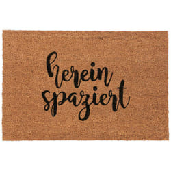 Relaxdays - Zerbino in Fibra di Cocco, 40x60 cm, Design con Scritta, Tappetino Interni e Esterni Antiscivolo, Marrone Nero