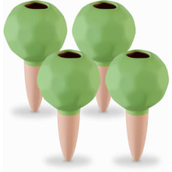 Sfere da Irrigazione a Goccia, Set da 4, ø 6 cm, Coni Annaffiatura Automatica per Piante, Terracotta Verde - Relaxdays
