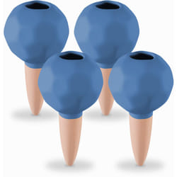 Sfere da Irrigazione a Goccia, Set da 4, ø 6 cm, Coni Annaffiatura Automatica per Piante, Terracotta Blu - Relaxdays