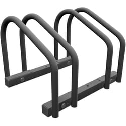 Relaxdays Portabici da Terra, Supporto per 2 Biciclette, E-Bike, Mtb, Parcheggio Interno Ruote fino 60 mm, Antracite