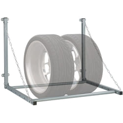 Relaxdays - Scaffale Porta Gomme da Parete, per 4 Pneumatici, Supporto da Muro Pieghevole fino a 90 Kg, Acciaio, Grigio
