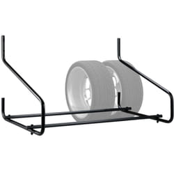 Relaxdays - Scaffale Porta Gomme da Parete, per 4 Pneumatici, Supporto da Muro Pieghevole fino a 80 Kg, Acciaio, Nero