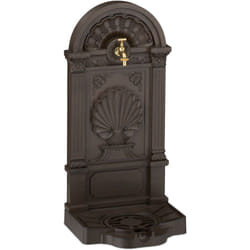 Relaxdays - Fontana da Giardino, Stile Vintage, 82,5x39x32 cm, Fontanella da Esterno, Rubinetto Acqua e Vaschetta, Marrone