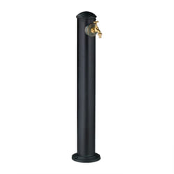 Relaxdays - Fontana da Giardino in Stile Antico, Fontanella a Colonna con Rubinetto Acqua, hlp: 91x18x17,5 cm, Verde Scuro