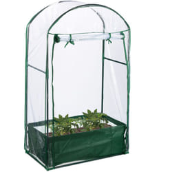 Relaxdays - Serra da Balcone e Giardino, Sacco per Piantare, 153x89x49 cm, in pvc, Telaio in Acciaio, Trasparente Verde