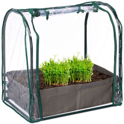Relaxdays - Serra da Balcone e Giardino, Sacco per Piantare, 70x68x50 cm, in pvc, Telaio in Acciaio, Trasparente Verde