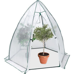 Serra da Giardino e Balcone, Tenda per la Germinazione di Piante e Fiori, 185 x 180 x 160 cm, Trasparente - Relaxdays