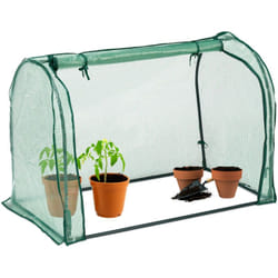 Relaxdays - Serra da Balcone e Giardino, 80x113x70 cm, Copertura in pe con Porta, Telaio in Acciaio, Trasparente Verde