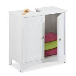 Relaxdays - Mobiletto Sottolavabo, hlp: 60x60x31 cm, Armadietto Sotto Lavandino, Mobile Lavello da Bagno, in mdf, Bianco