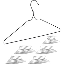 Relaxdays - Grucce Appendiabiti, Set 48 Appendini Sottili per Camicie, Barra Appendi Pantaloni, Portacravatte, Ferro, Nero