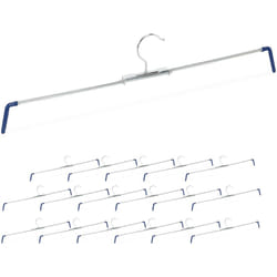 Relaxdays - Grucce per Pantaloni, Set 10 Appendini Antiscivolo per Gonne, Stampella a Spirale, l: 30-51,5 cm, Argento Blu