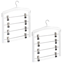 Relaxdays - Grucce Appendiabiti Multiple, Set 2 Stampelle Appendi Abiti con 4 Appendini per Pantaloni, in Ferro e Legno