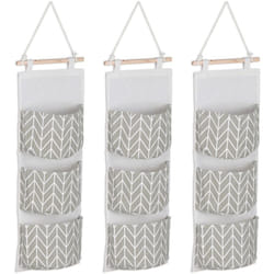 Relaxdays - Organizer da Parete, 3 Borse Portaoggetti da Appendere al Muro, HxL: 74x20 cm, Tasche in Stoffa, Bagno, Camera