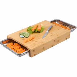 In ogni cucina non può mancare un tagliere. Con questo tagliere multifunzione in bambù, completo di vaschette in acciaio per  ...